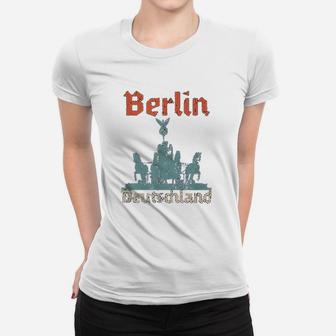 Berlin Deutschland Vintage Retro Distressed Germany Ladies Tee - Seseable