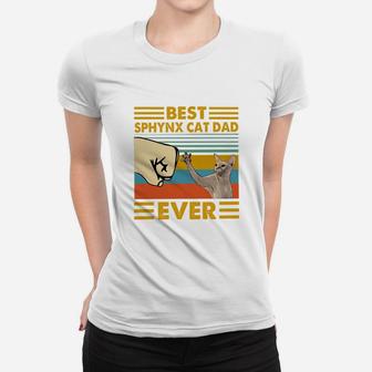 Best Sphynx Cat Dad Ever Retro Vintage Sunset Women T-shirt - Seseable