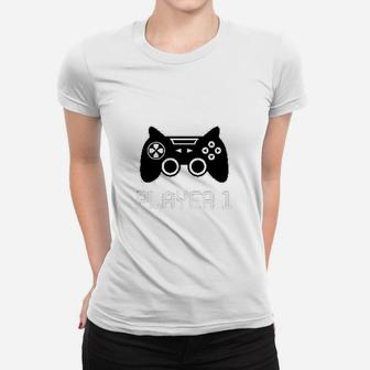 Big Brother Little Brother Player 1 Player 2 Gamer Gaming Siblings Women T-shirt - Seseable