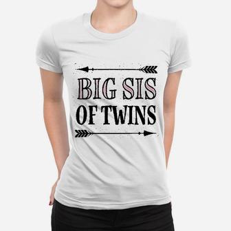 Big Sis Of Twins Sister Announcement Ladies Tee - Seseable