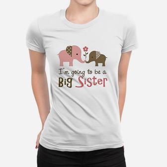 Big Sister To Be Mod Elephant birthday Ladies Tee - Seseable