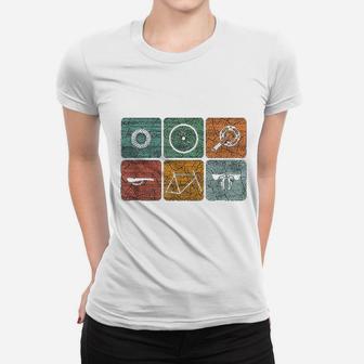 Biking Cycling Vintage Bicycle Parts Cyclist Gifts Ladies Tee - Seseable