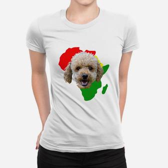 Black History Month African Map Poodle Gift For Pet Lovers Proud Black Ladies Tee - Seseable