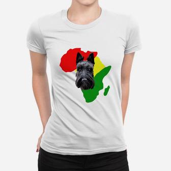 Black History Month African Map Scottish Terrier Gift For Pet Lovers Proud Black Ladies Tee - Seseable