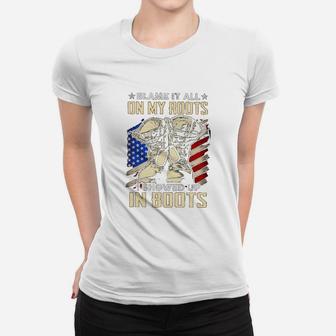 Blame It All On My Roots I Showed Up In Boots Ladies Tee - Seseable