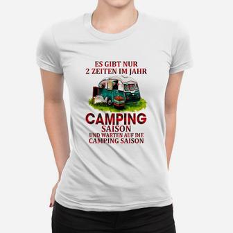 Camping-Liebhaber Frauen Tshirt mit Camping Saison und Warten Motiv - Seseable