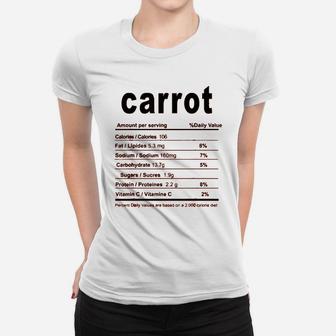 Carrot Costume Funny Food Nutrition Facts Women T-shirt - Seseable