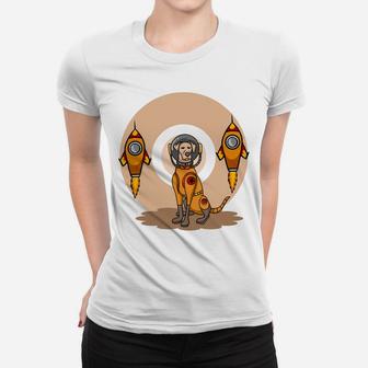 Cartoon Astronaut Dog In Space Cute Dog Lovers Gift Women T-shirt - Seseable