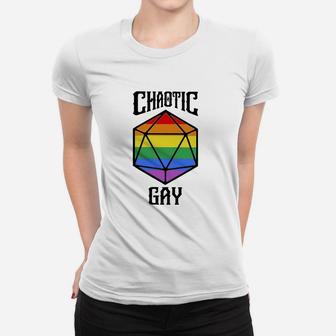 Chaotic Gay Rainbow Dice Shirt Ladies Tee - Seseable