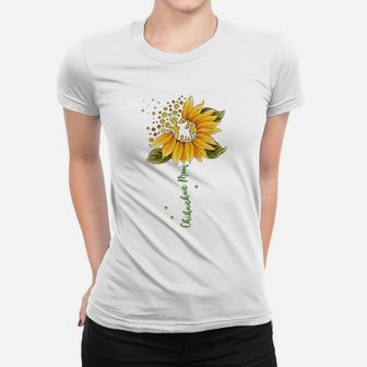 Chihuahua Mom Cool Sunflower Chihuahua Dog Lover Gifts Ladies Tee - Seseable