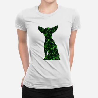 Cute Shamrock Chihuahua Mom Dad Gift St Patricks Day Awesome Dog Lovers Gift Ladies Tee - Seseable