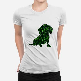 Cute Shamrock Dachshund Mom Dad Gift St Patricks Day Awesome Dog Lovers Gift Ladies Tee - Seseable