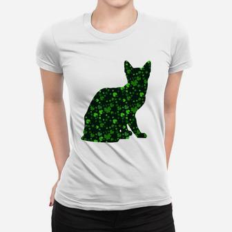 Cute Shamrock Egyptian Mau Mom Dad Gift St Patricks Day Awesome Cat Lovers Gift Ladies Tee - Seseable