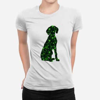 Cute Shamrock German Shorthair Pointer Mom Dad Gift St Patricks Day Awesome Dog Lovers Gift Ladies Tee - Seseable