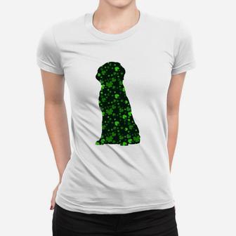 Cute Shamrock Golden Retriever Mom Dad Gift St Patricks Day Awesome Dog Lovers Gift Ladies Tee - Seseable