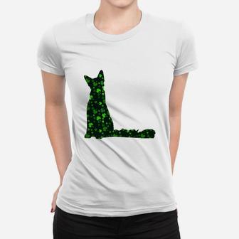 Cute Shamrock Laperm Mom Dad Gift St Patricks Day Awesome Cat Lovers Gift Ladies Tee - Seseable