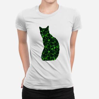 Cute Shamrock Manx Mom Dad Gift St Patricks Day Awesome Cat Lovers Gift Ladies Tee - Seseable