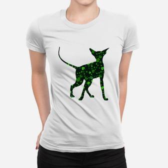 Cute Shamrock Peterbald Mom Dad Gift St Patricks Day Awesome Cat Lovers Gift Ladies Tee - Seseable