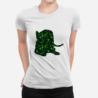 Cute Shamrock Savannah Mom Dad Gift St Patricks Day Awesome Cat Lovers Gift Ladies Tee - Seseable