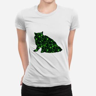 Cute Shamrock Selkirk Rex Mom Dad Gift St Patricks Day Awesome Cat Lovers Gift Ladies Tee - Seseable