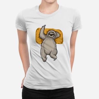 Cute Sloth Relaxing Funny Cartoon Gift Idea Women T-shirt - Seseable