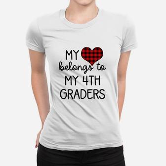 Cute Sweet Valentines Day Gift Idea For 4th Grade Teacher Ladies Tee - Seseable
