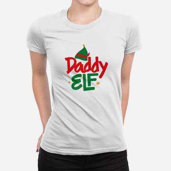 Daddy Elf Funny Parent Dad Christmas Ladies Tee - Seseable