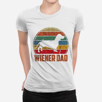 Dog Dad Funny Dachshund Gift Cute Weiner Dog Ladies Tee - Seseable
