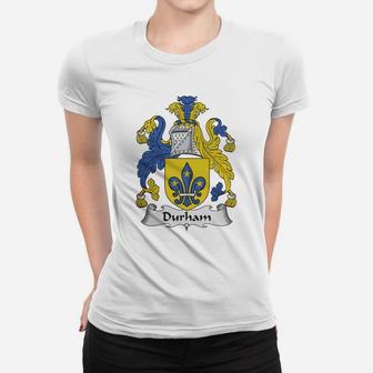 Durham Family Crest / Coat Of Arms British Family Crests Ladies Tee | Seseable UK