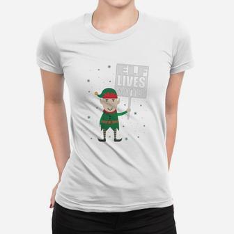 Elf Lives Matter Funny Christmas Elf Shirt Ladies Tee - Seseable