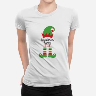 Elf Registered Nurse Elf Christmas Rn Ladies Tee - Seseable