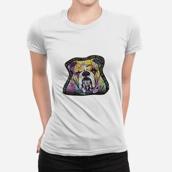 English Bulldogs Colorful Graphic Ladies Tee - Seseable