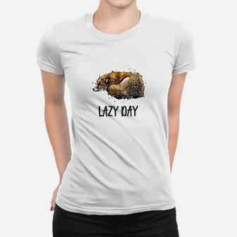 Entspanntes Faultier Lazy Day Frauen Tshirt in Weiß, Gemütliches Freizeitshirt - Seseable