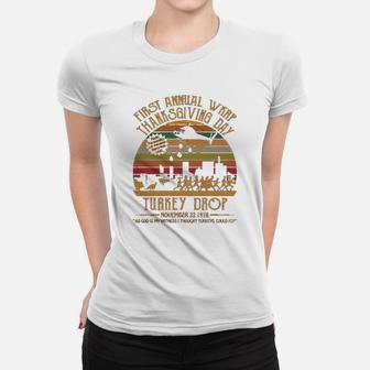 First Annual Wkrp Thanksgiving Day Turkey Drop November 22 1978 Vintage Ladies Tee - Seseable