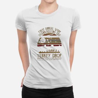 First Annual Wkrp Thanksgiving Day Turkey Drop Vintage Ladies Tee - Seseable