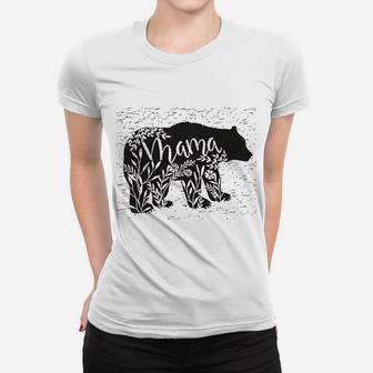 Floral Mama Bear Mom Mothers Gift Ladies Tee - Seseable