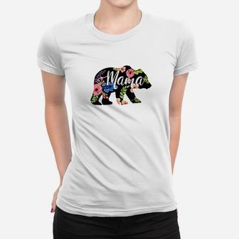 Flower Mama Bear Cute Camping For Women Ladies Tee - Seseable