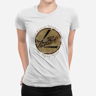 "flying Tiger Squadron Wwii Vintage Insignia T-shirt Ladies Tee - Seseable