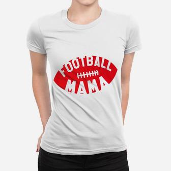 Football Mama Red Helmet Retro Mom Gift Ladies Tee - Seseable