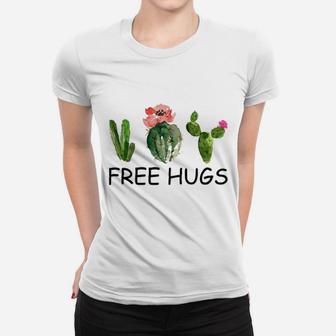 Free Hugs For Plant Lovers Succulent Cactus Ladies Tee - Seseable