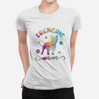 Frenchie Dog Colorful Silhouette Ladies Tee - Seseable