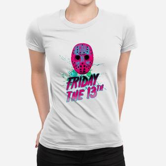 Friday The 13th Neon V Ladies Tee - Seseable