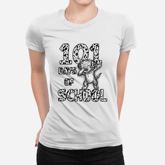Funny 101 Days School Dabbing Dalmatian Dog 100 Days Teacher Ladies Tee - Seseable