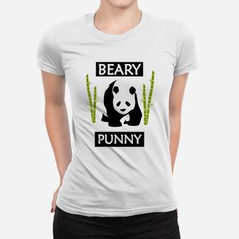 Funny And Cute Panda Bear Eating Bamboo Pun Ladies Tee - Seseable