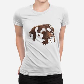 Funny Chocolate Lab Labrador Retriever Dog Head Ladies Tee - Seseable