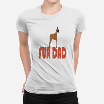 Funny Dog Fur Dad Dane Ladies Tee - Seseable