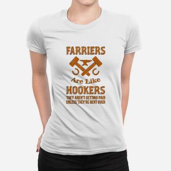 Funny Farrier Hoof Trimming Equine Horse Shoeing Hooves Gift Women T-shirt - Seseable