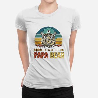 Funny Fathers Day Idea For Dad Papa Bear Lovers Vintage Ladies Tee - Seseable