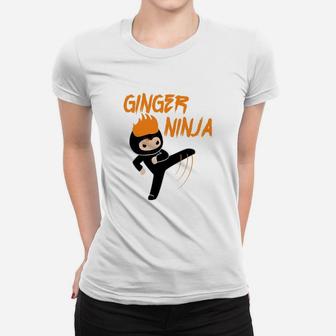 Funny Ginger Ninja Ginga Red Hair Ladies Tee - Seseable