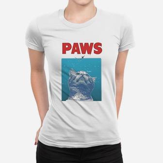 Funny Paws Funny Cat For Cat Lovers Ladies Tee - Seseable